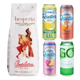 Кофе в зернах, пиво безалкогольное 4 банки